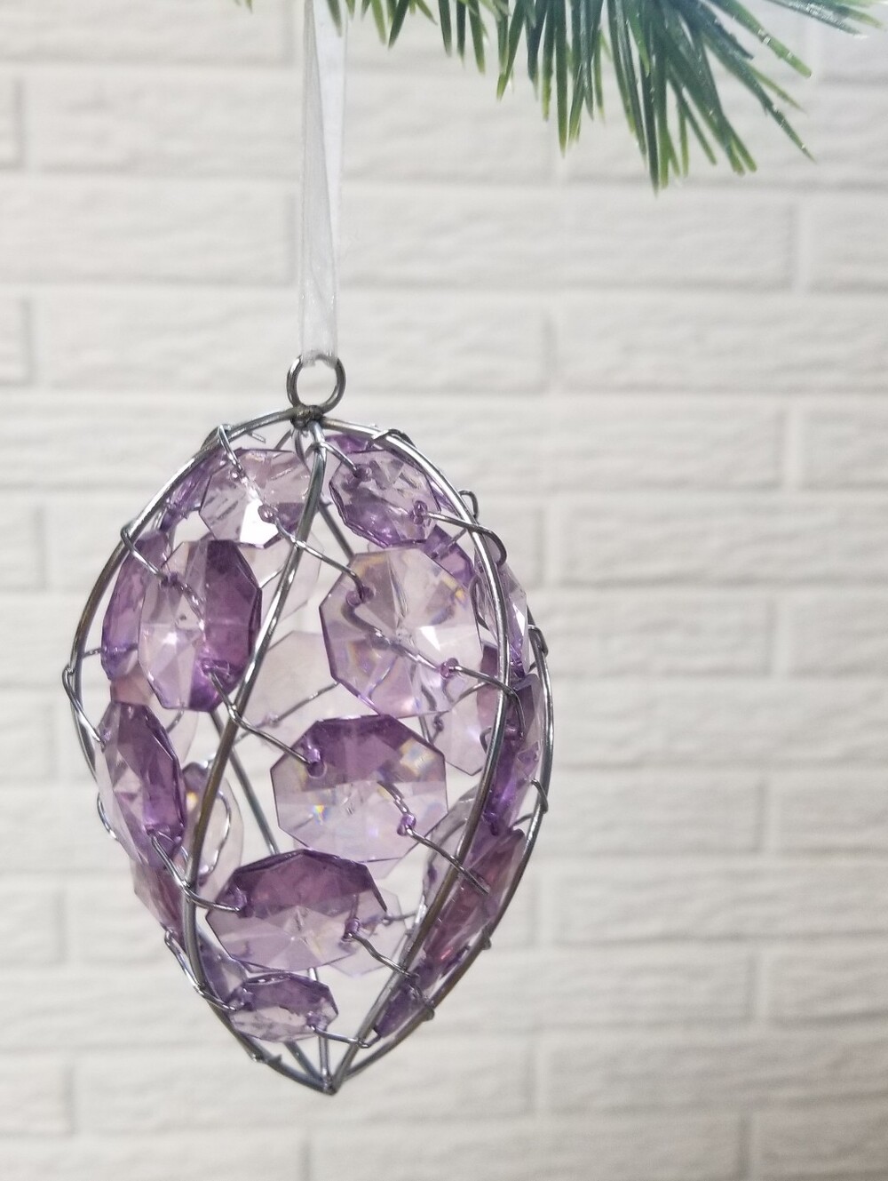 Jeweled Teardrop Shaped Ornament